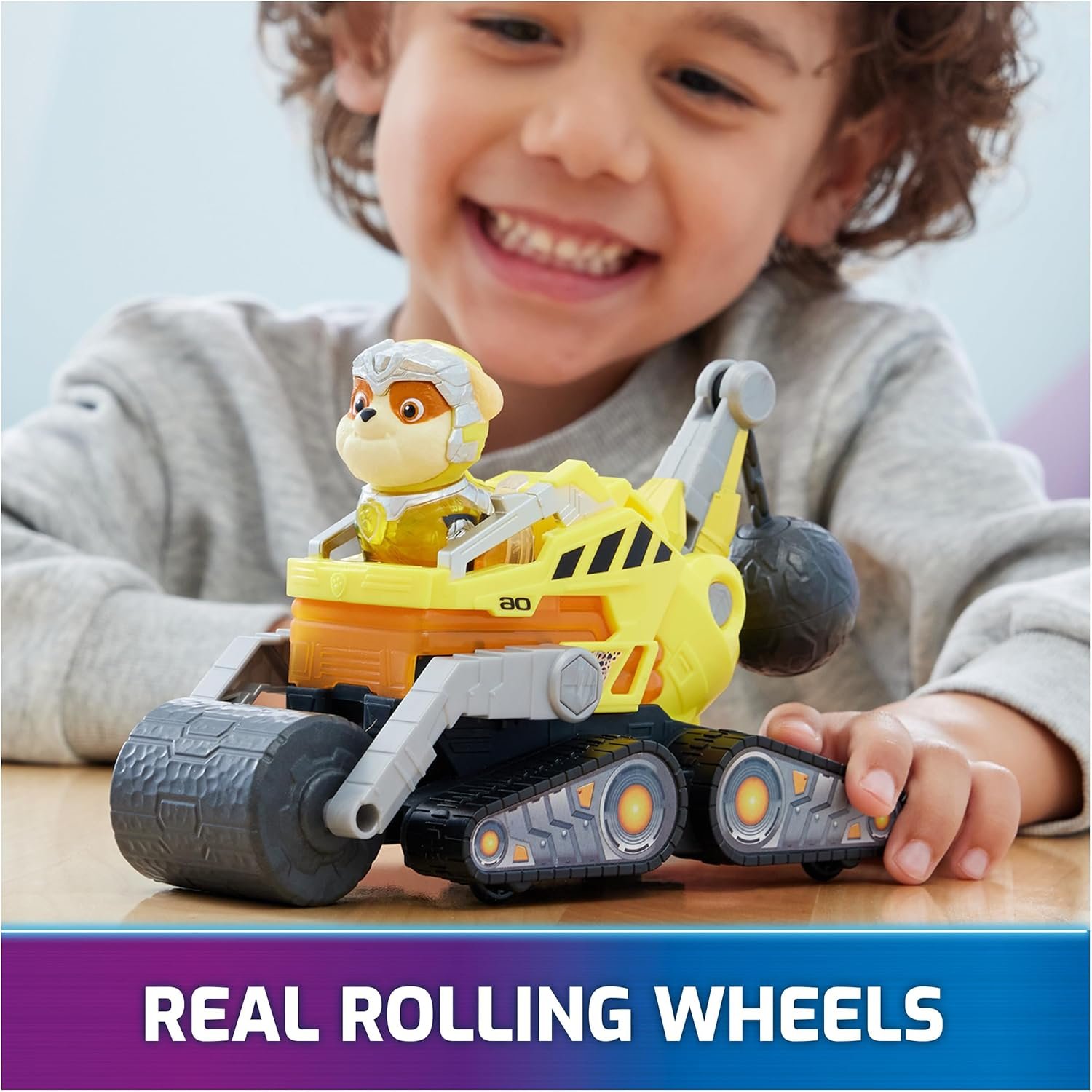 Paw Patrol: The Mighty Movie, Construction Toy Truck with Rubble Mighty Pups Action Figure, Lights and Sounds, Kids Toys for Boys & Girls 3+ - Image 8