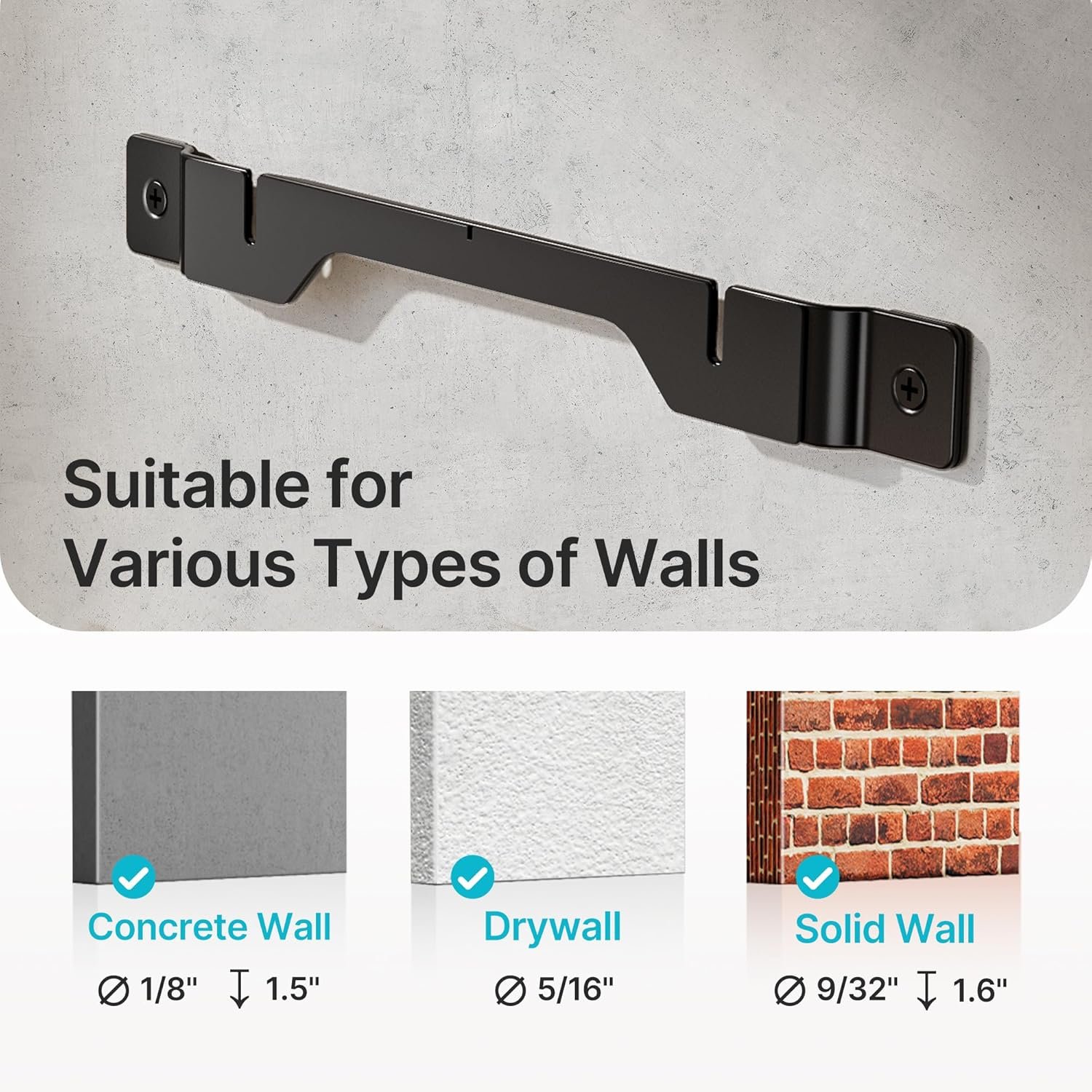 Soundbar Wall Mount Compatible with Sonos Ray,Soundbar Wall Bracket Under TV for Sonos Ray,Hold 4.4LBS,Hidden Floating Design,Black - Image 5