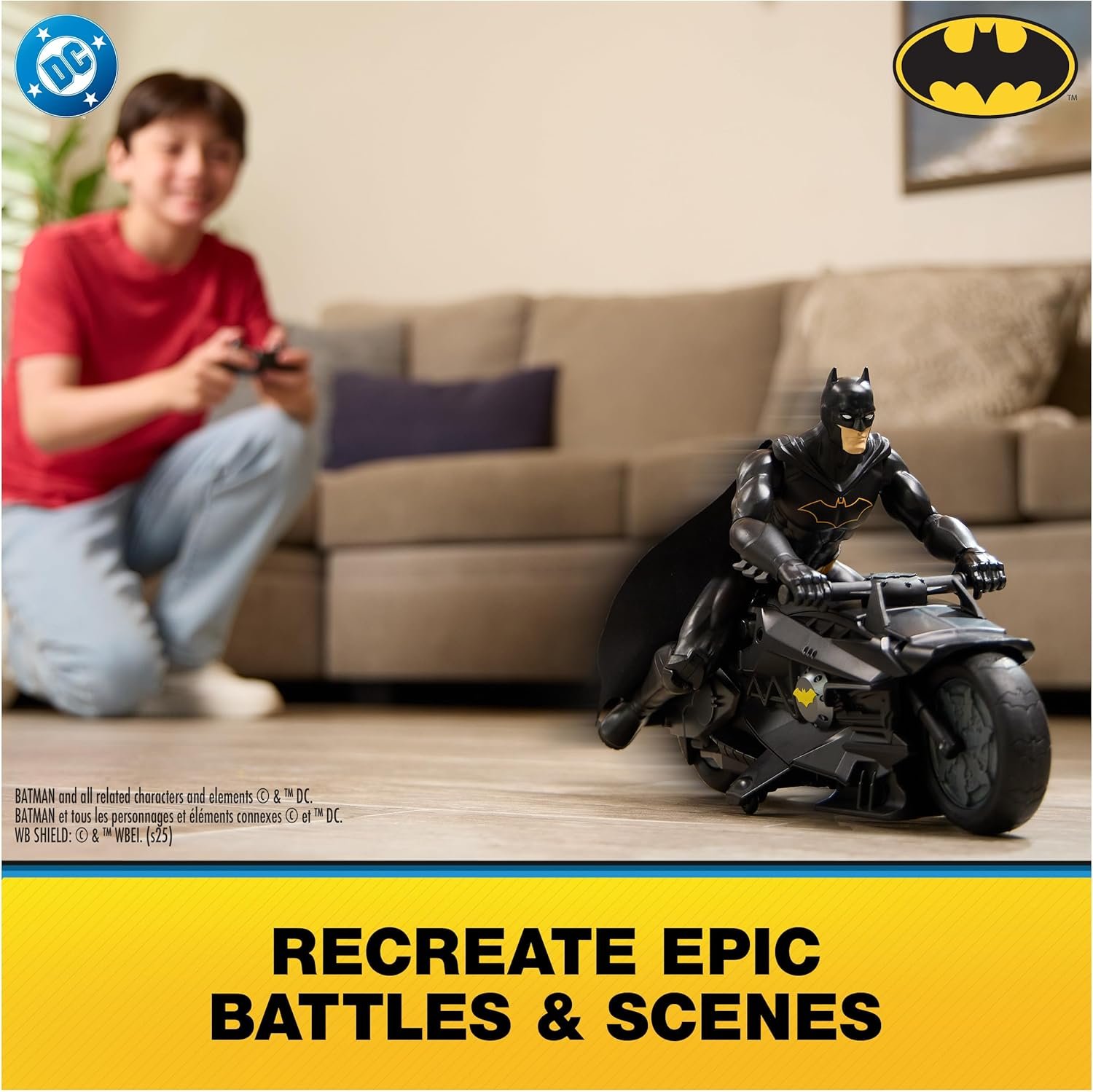 DC Comics, Batman Stealth Remote Control Batcycle with 12" Batman Action Figure, Super Hero Kids Toys for Boys and Girls Ages 4 & Up - Image 2