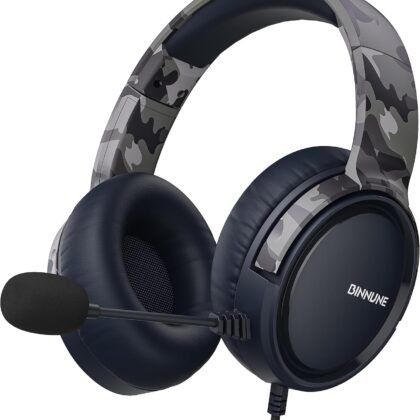 BINNUNE Gaming Headset with Mic for PS4 PS5 Xbox Series X|S Xbox 1 PC NS, Wired Gaming Headphones with Microphone for PS 4|5 Xbox1