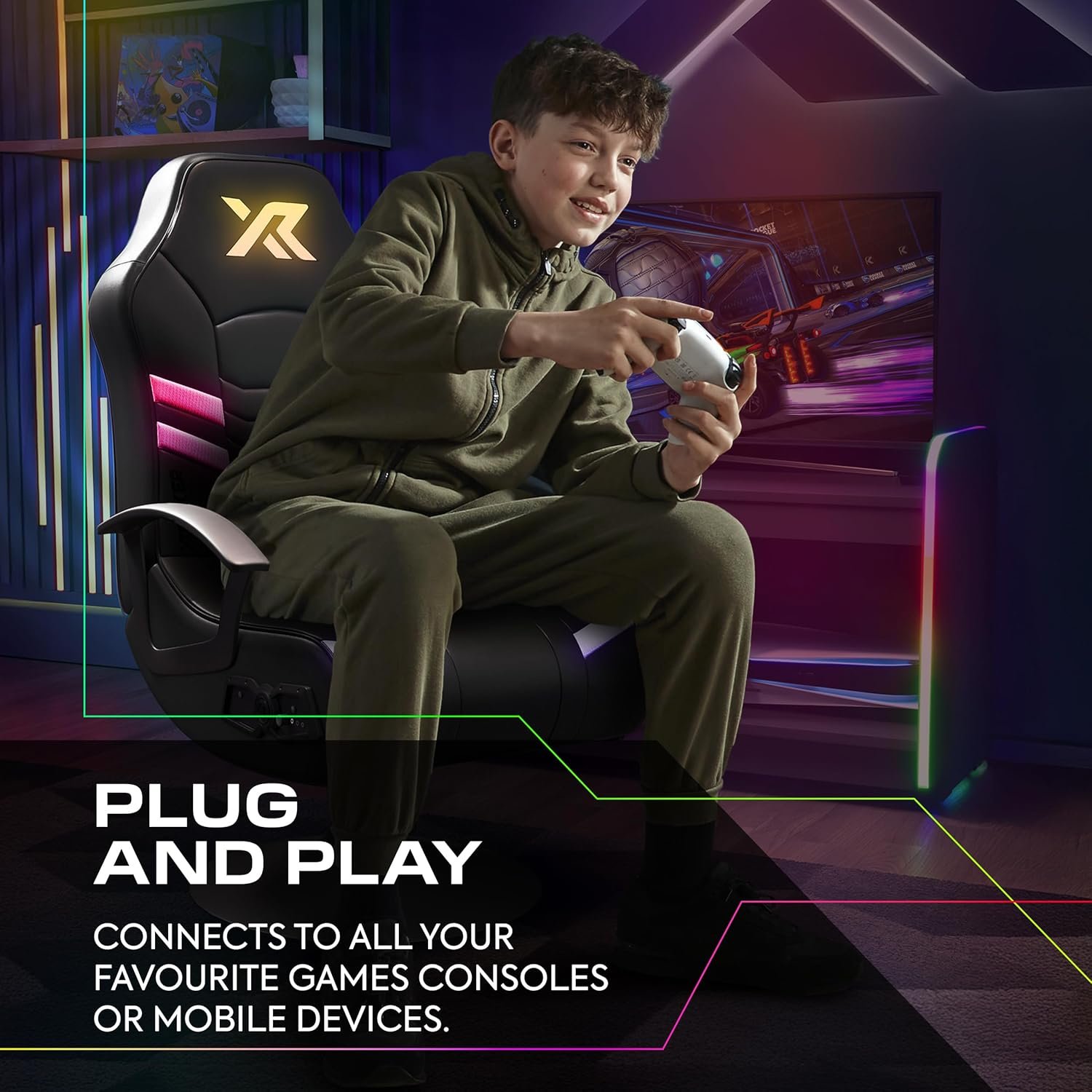 X Rocker PC Computer Gaming Desk Chair, Built-in Audio, College Dorm Essentials for Guys and Girls, Bedroom, Dorm Room Essentials, Foldable, Gifts for Gamers - Image 8