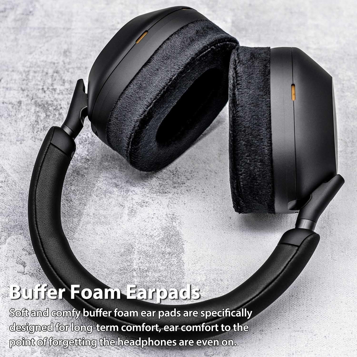 WH 1000XM5 Earpads for WH-1000XM5 (WH1000XM5) by TRANSTEK, Replacement Ear Pads Cushions with High-Density Noise Isolation Foam, Added Thickness-Velour - Image 7