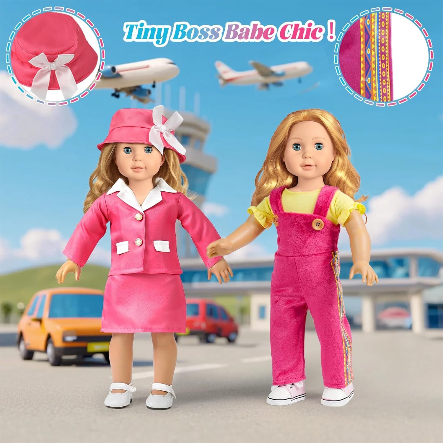 9 Sets American 18 Inch Doll Clothes and Accessories - Outfits Sets - Princess Fashion Bundle for Girl(No Doll) - Image 5