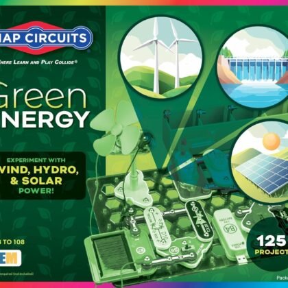 Snap Circuits Green Energy Electronics Exploration Kit | Over 125 Exciting STEM Projects | Full Color Project Manual | 45+ Snap Circuits Parts | STEM Educational Toys for Kids 8+