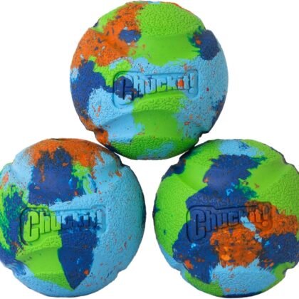 Chuckit! Limited Edition EcoFetch Ball Dog Toy, Medium (2.5 Inch Diameter) Pack of 3, for Breeds 20-60 lbs
