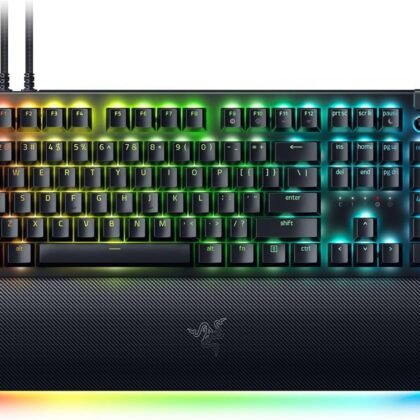 Razer BlackWidow V4 Pro Wired Mechanical Gaming Keyboard: Green Switches Tactile & Clicky - Doubleshot ABS Keycaps - Command Dial - Chroma RGB - Magnetic Wrist Rest - Snap Tap