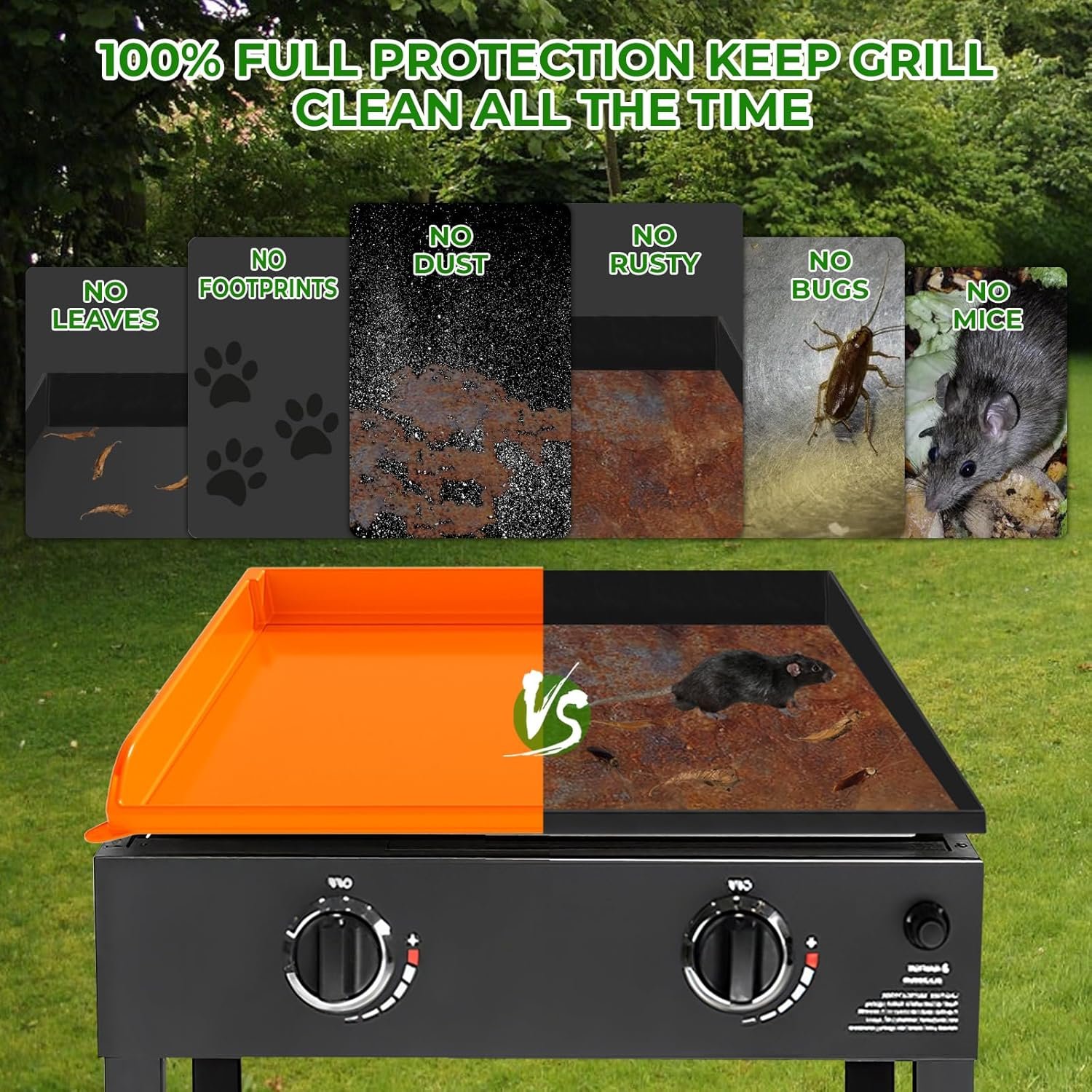 22" Silicone Griddle Cover for 22 Inch Blackstone Griddle Accessories, Fit for Omnivore Griddle Plate Full Wrap-Around Heavy Duty Food Grade Silicone Grill Mat, Protect from Dirt & Rust - Image 3