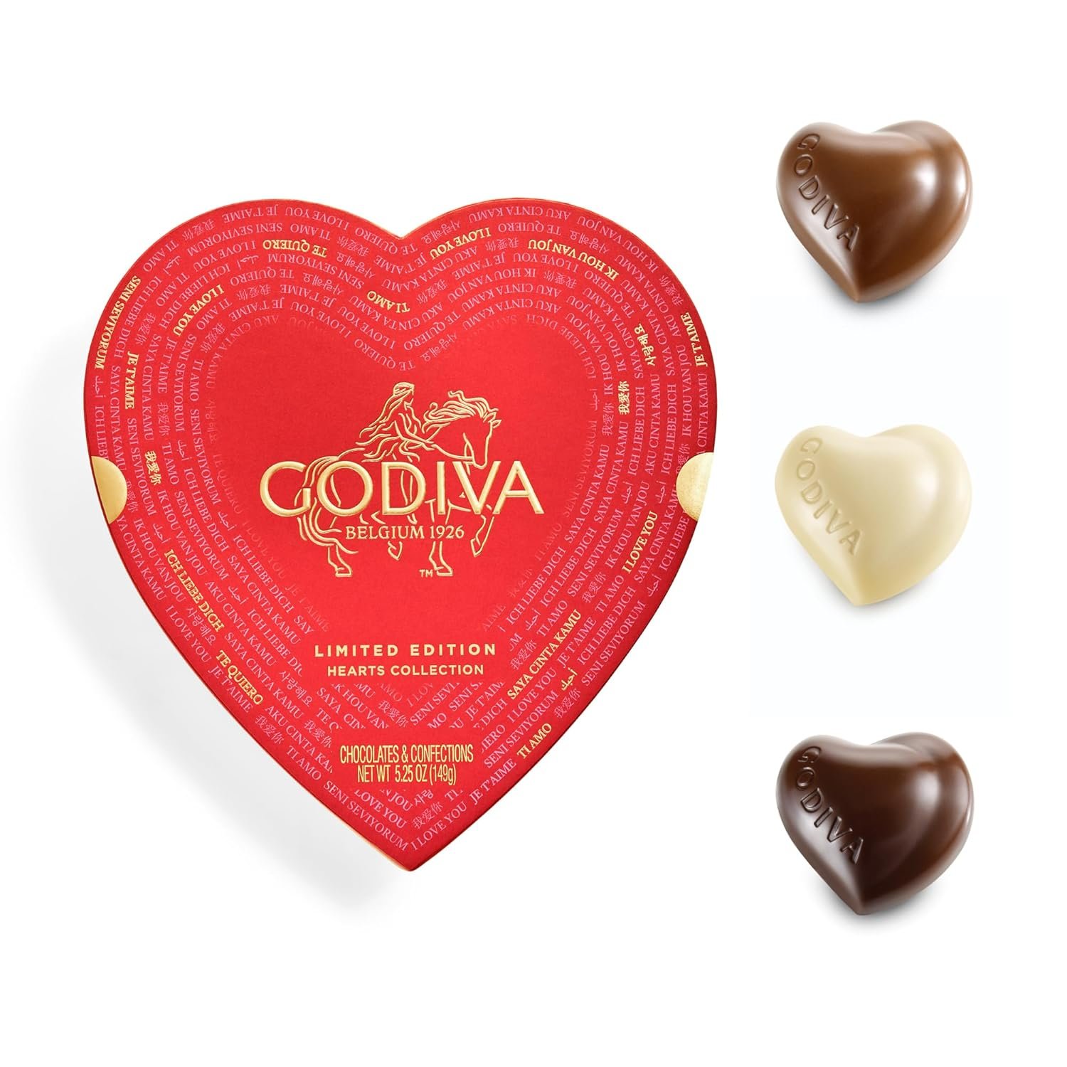 Godiva Gold Heart Belgian Chocolate Box, Assorted Chocolates with Ganache and Pralinés, Elegant Valentine’s Day Gift for Her, 14 Pc - Image 2