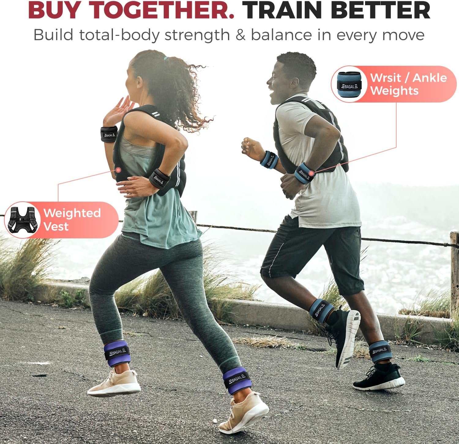 BAGAIL Ankle and Wrist Weights for Women & Men, 1 Pair 1/2/4/6/8/10 LBS Leg Weight with Sleek Design & Secure Fit, Arm Weighted Set for Walking, Running, Home Fitness & Physical Therapy - Image 8