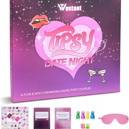 Tipsy Date Night Valentine’s Day Game – A Flirty Adult Board Game for Couples, Fun Date Night Games for Adults with 100+ Challenges, Games for Adults Perfect for Anniversary, Weekend or Getaway