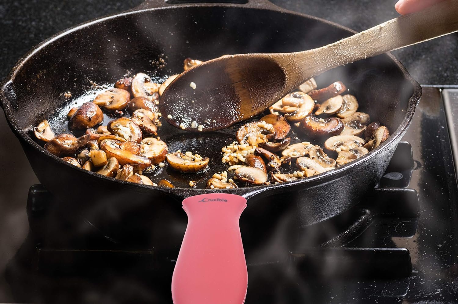 12-Inch & 10.25-Inch Cast Iron Skillet Set (Pre-Seasoned), Including Large & Assist Silicone Hot Handle Holders | Indoor & Outdoor Use - Image 5