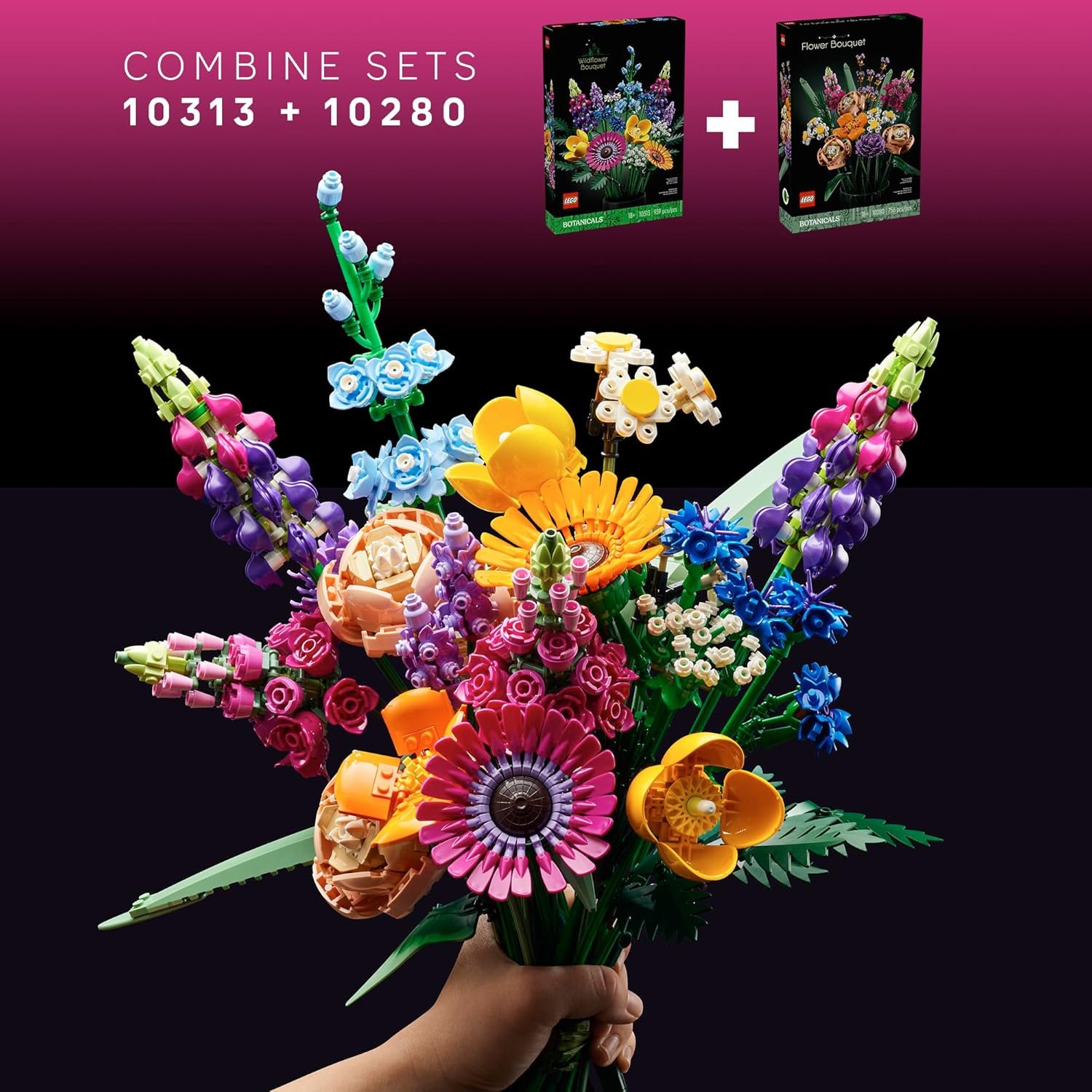 LEGO Botanicals Flower Bouquet Building Set - Artificial Flowers for Decoration for Home and Display, Ages 18+ - for Table, Desk, Office - Gift for Birthdays - 10280 - Image 8