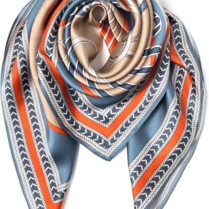 SHIROUYU 100% Pure Mulberry Silk Scarf 35" Large Square Lightweight Headscarf –Women’s Hair Wraps The shawl-With Gift Packed