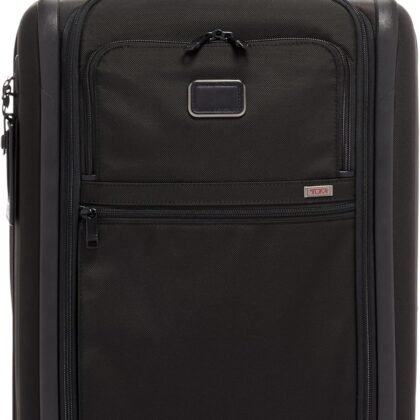 TUMI - Alpha Continental Expandable 4-Wheeled Carry-On Luggage - Compact Travel Suitcase - TSA Lock Tracer - Black