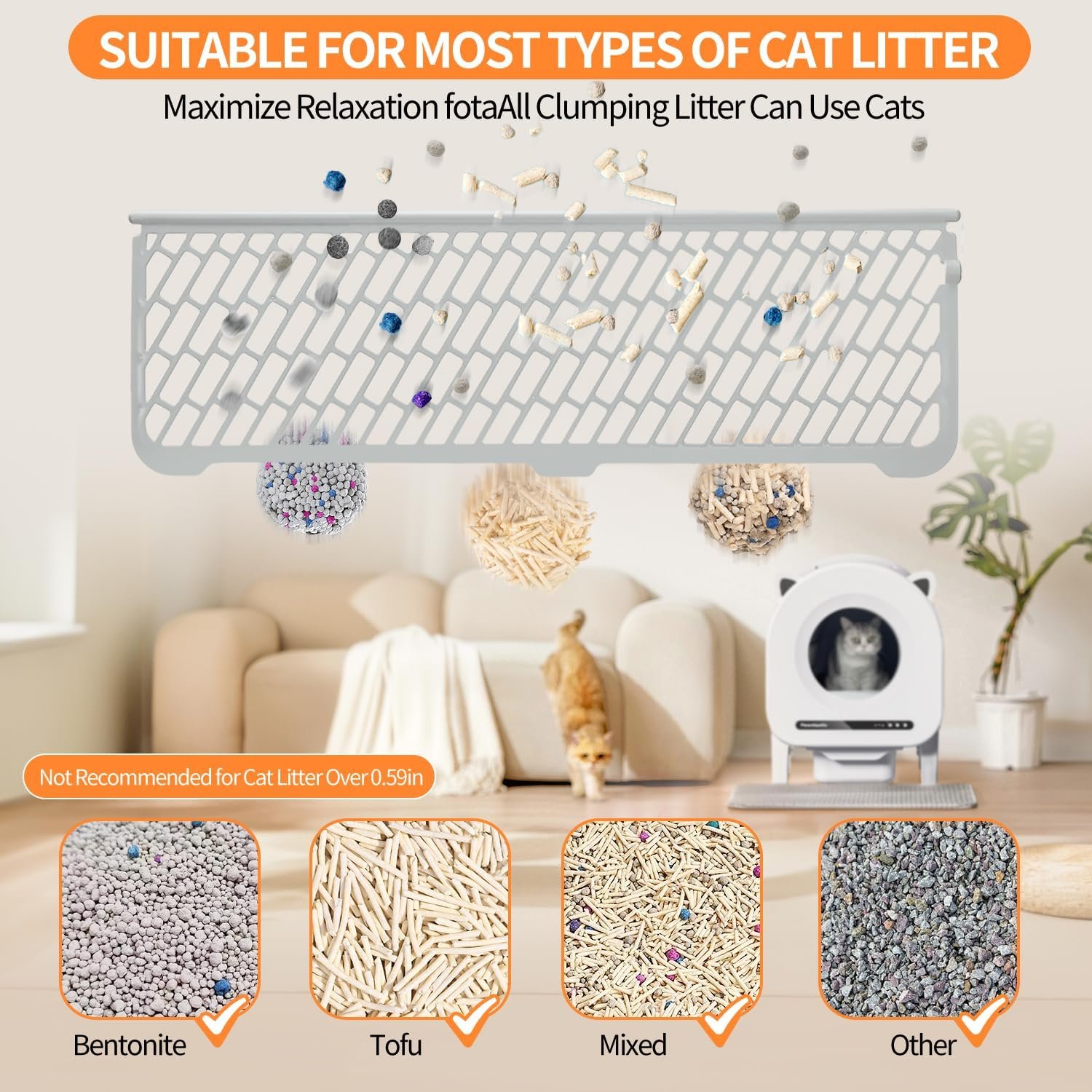 Self Cleaning Litter Box, 68 L Automatic Cat Litter Box for Multiple Cats, Robot with Dual Safety Protection, APP Control, Odor Removal Smart Litter Boxes, 2 Roll Trash Bags - Image 6