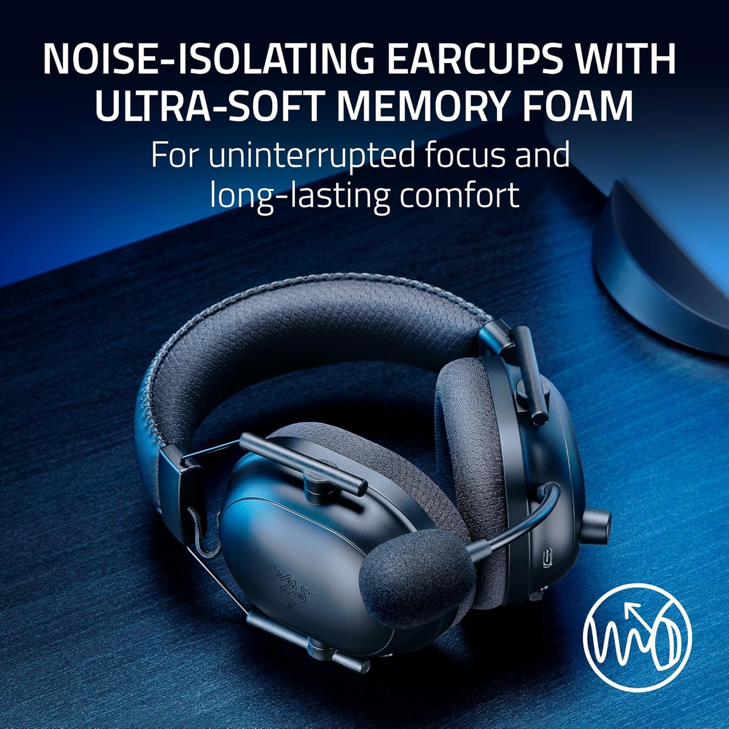 Razer BlackShark V2 Pro Wireless PlayStation Gaming Headset: 50mm Drivers - Super Wideband Mic - Noise Isolating Earcups - For PS5, Nintendo Switch 2, PC, Mac - Bluetooth, USB-C - 70hr Battery – Black - Image 7