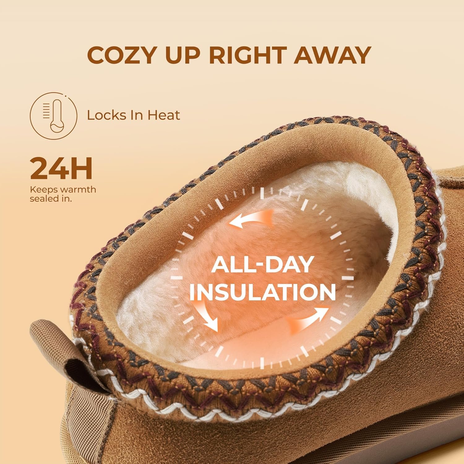 DREAM PAIRS Women's Fuzzy Cozy Slippers Genuine Suede Indoor Outdoor Fluffy Home Comfy Winter Slip On Cute Warm Memory Foam Furry Shoes FuzzyEasy - Image 4