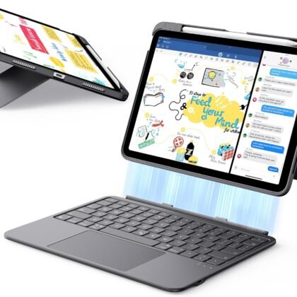 ESR for iPad (A16) 11th/10th Gen Flex Keyboard Case, Ultra-Light Magnetic Detachable Keyboard for iPad 10.9" with Writing/Viewing Modes, Larger Precision Trackpad, Dark Gray