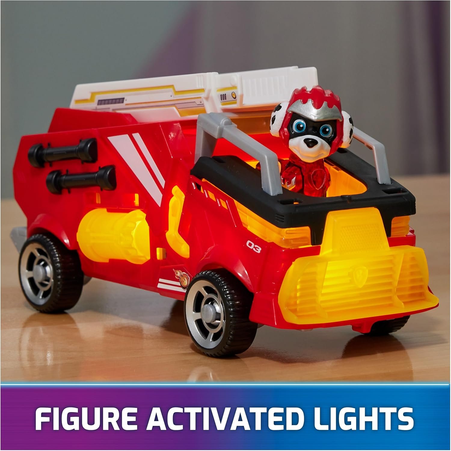 Paw Patrol: The Mighty Movie, Firetruck Toy with Marshall Mighty Pups Action Figure, Lights and Sounds, Kids Toys for Boys & Girls 3+ - Image 2