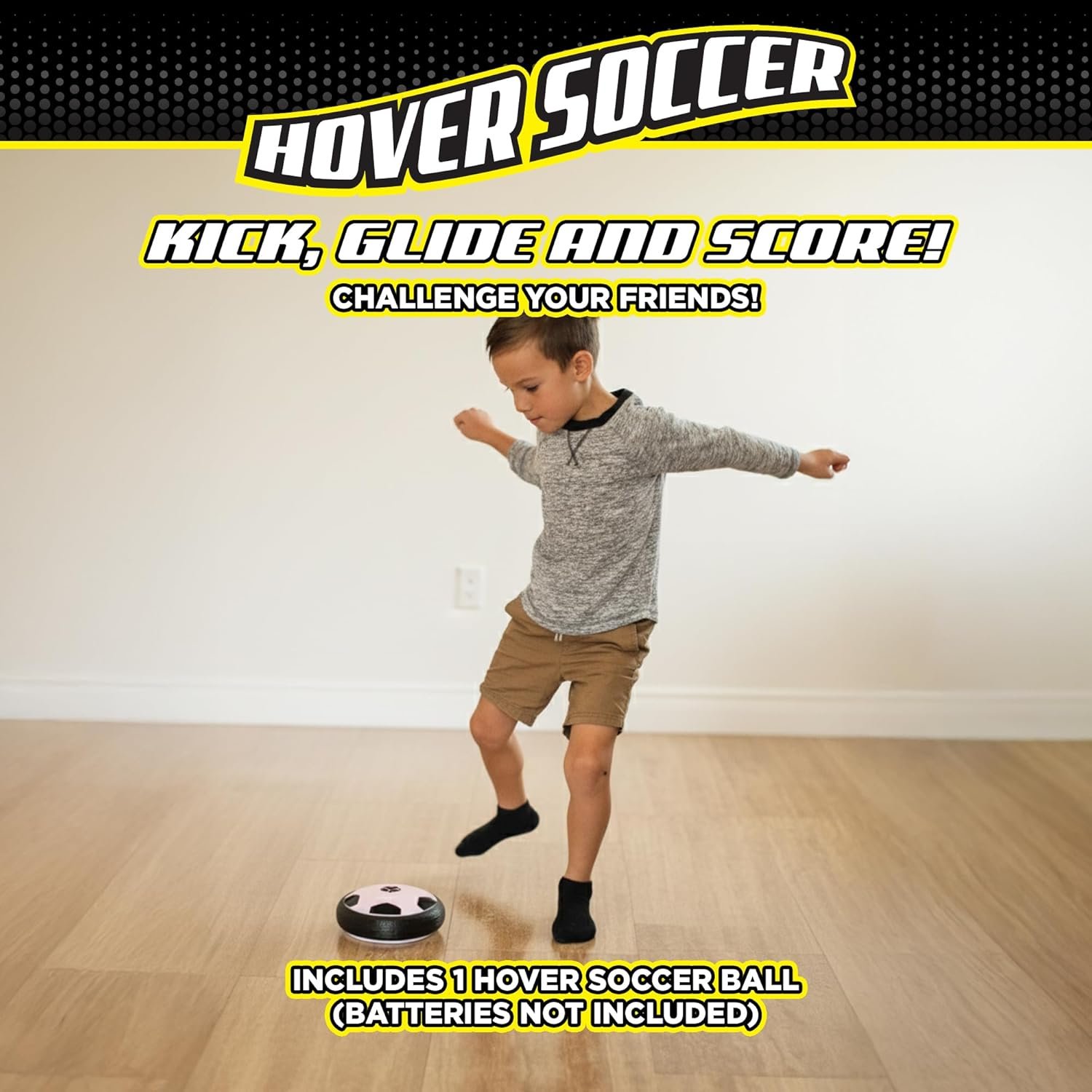 Hover Soccer from The Makers of Stomp Rocket – LED Lights and Padded Bumpers Indoor Air Soccer Toy for Boys Girls Ages 3 4 5 6 7 8 + Fun Games - Image 2