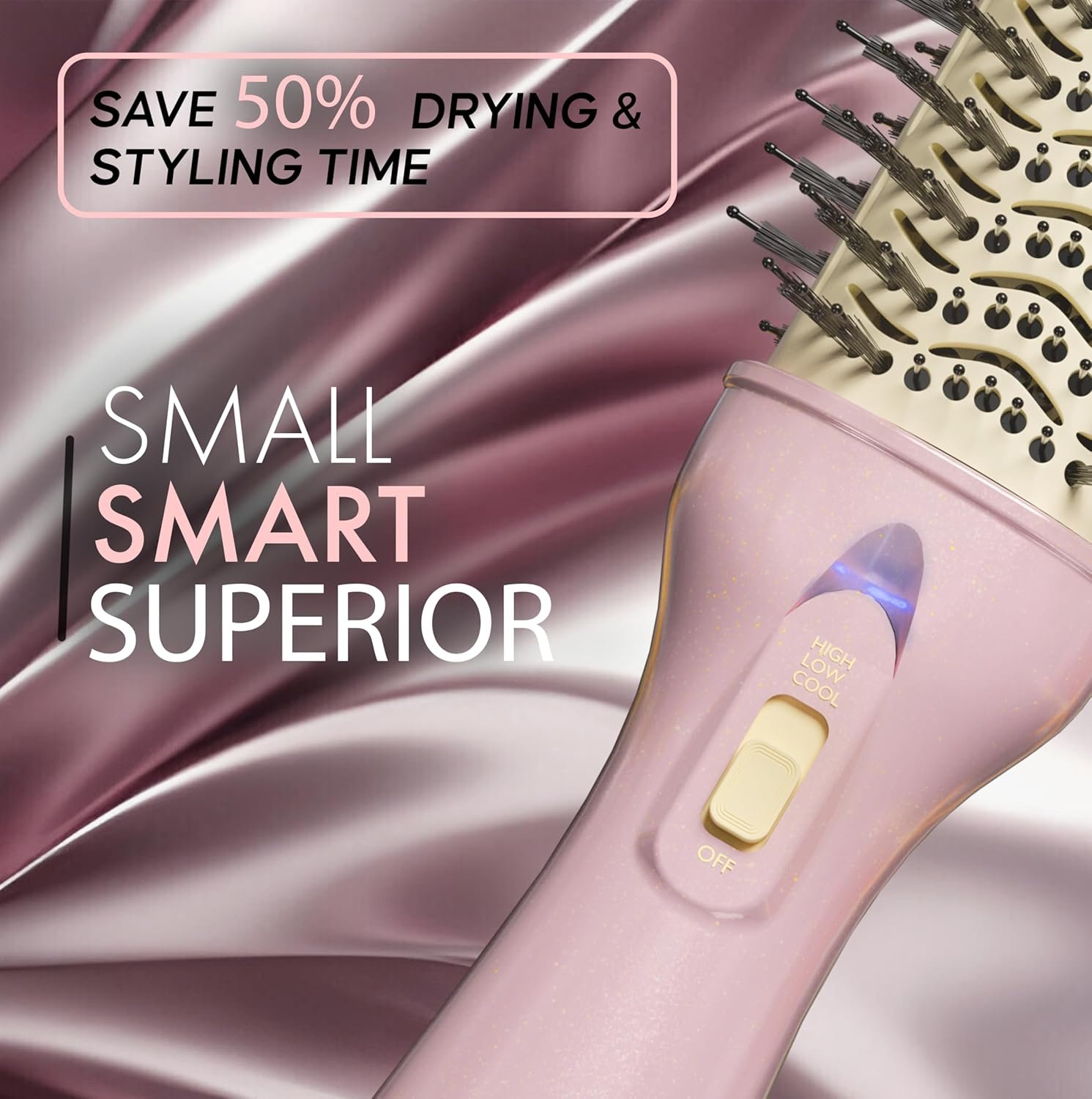 Premium 4-in-1 Oval Blow Dryer Brush, One-Step Hot Air Brush for Smooth, Hair Dryer & Volumizer, Salon Quality, Ionic Blow Dryer Styler & Straightener, Anti-Frizz, Large 3" Barrel, 13" Long - Image 6