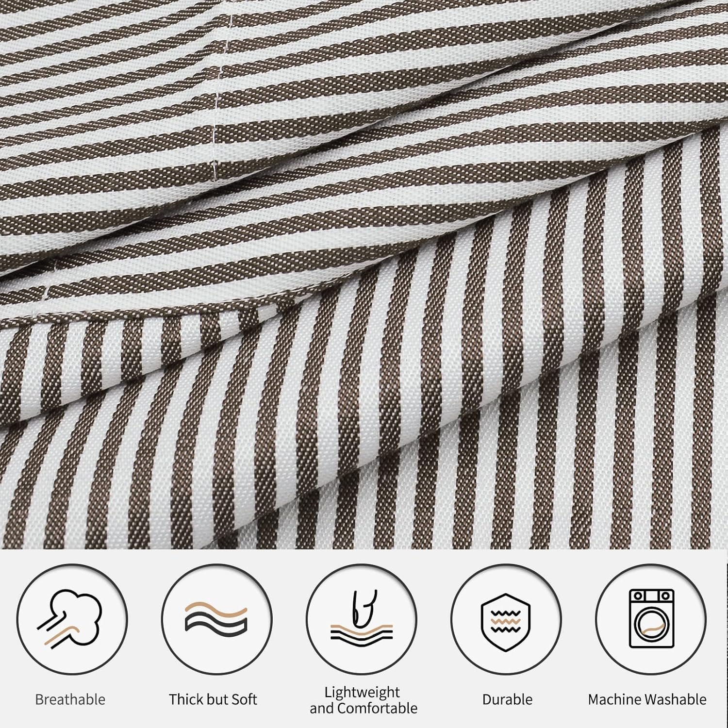 NLUS 2 Pack Kitchen Cooking Aprons, Adjustable Bib Soft Chef Apron with 2 Pockets for Men Women(Black/Brown Stripes) - Image 3