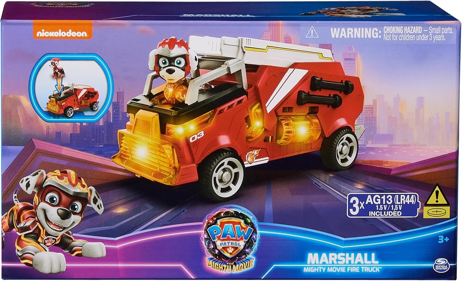 Paw Patrol: The Mighty Movie, Firetruck Toy with Marshall Mighty Pups Action Figure, Lights and Sounds, Kids Toys for Boys & Girls 3+ - Image 9