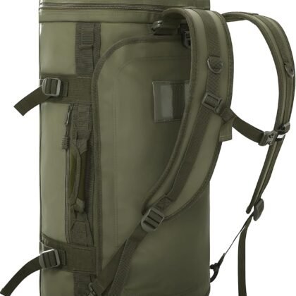 MIER Large Duffel Backpack Sports Gym Bag with Shoe Compartment, Heavy Duty and Water Resistant, Dark Green, 90L