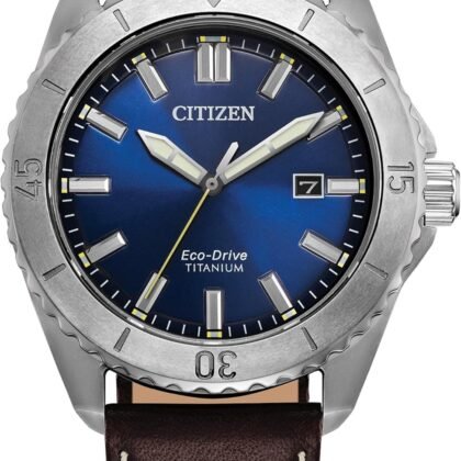 Citizen Men's Eco-Drive Brycen Sport Casual Watch, Silver-Tone Super Titanium Case, 3 Hand, Date