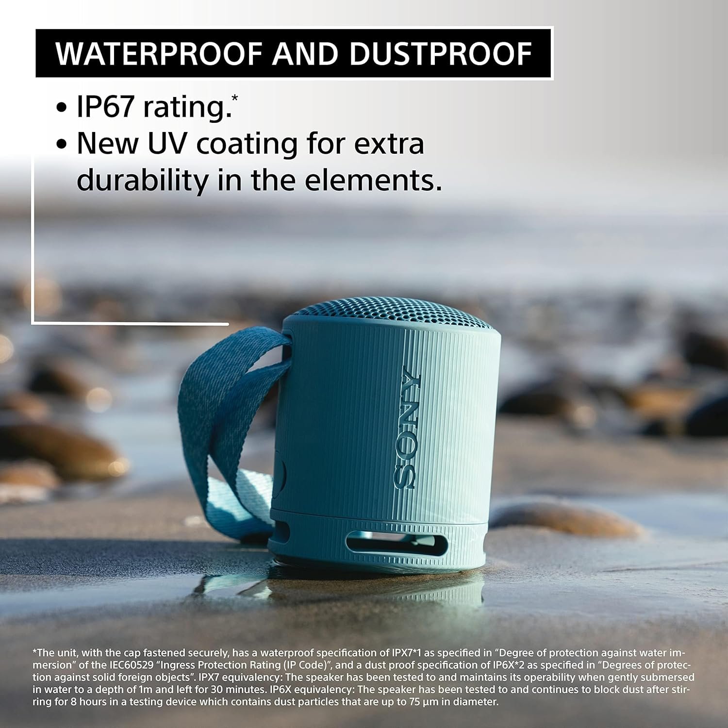 Sony SRS-XB100 Wireless Bluetooth Portable Lightweight Super-Compact Travel Speaker, Durable IP67 Waterproof & Dustproof Shower Speaker, 16 Hour Battery, Versatile Strap, & Hands-free Calling, Orange - Image 4