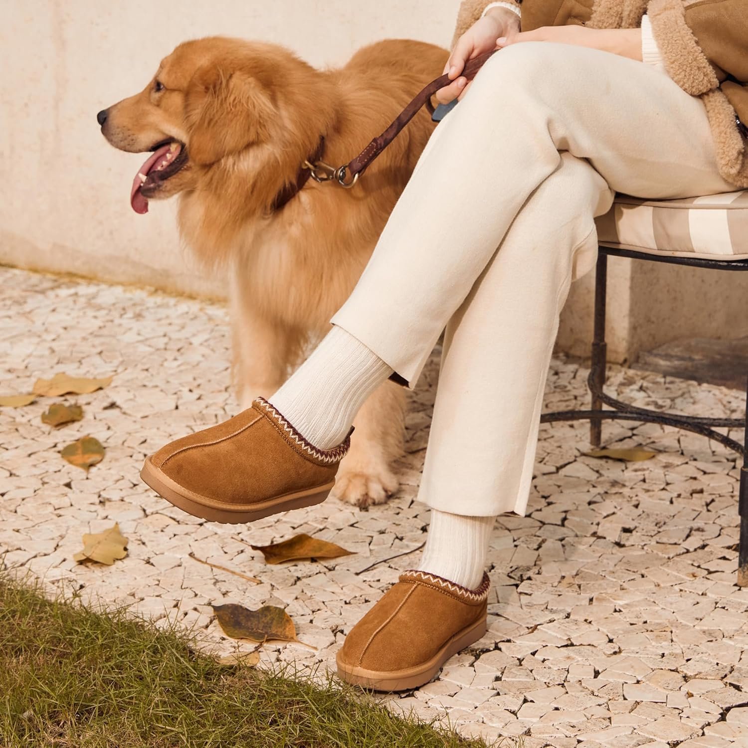 DREAM PAIRS Women's Fuzzy Cozy Slippers Genuine Suede Indoor Outdoor Fluffy Home Comfy Winter Slip On Cute Warm Memory Foam Furry Shoes FuzzyEasy - Image 7