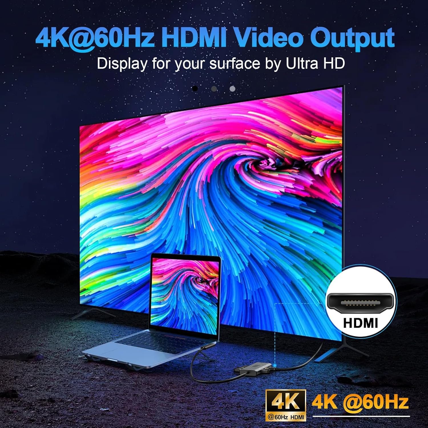 New for Microsoft Surface Docking Station 11-in-1 Surface Dock 2 4K@60HZ HDMI USB C Travel Dock for Microsoft Surface Pro 11/10/9/8/X/7/6/5/4/3,Surface Laptop 6/5/4/3/2/1,Laptop Go 3/2/1,Surface Book - Image 3