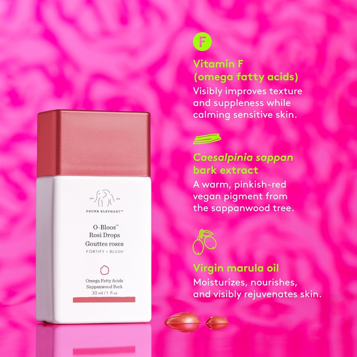 Drunk Elephant O-Bloos Rosi Drops - 30 ml/1 fl oz - Peachy-Pink Color Serum Drops - Clean Clinical Skincare - Cruelty-Free - Dermatologist-Tested - Free of Essential Oils, Silicones, and Fragrance - Image 4