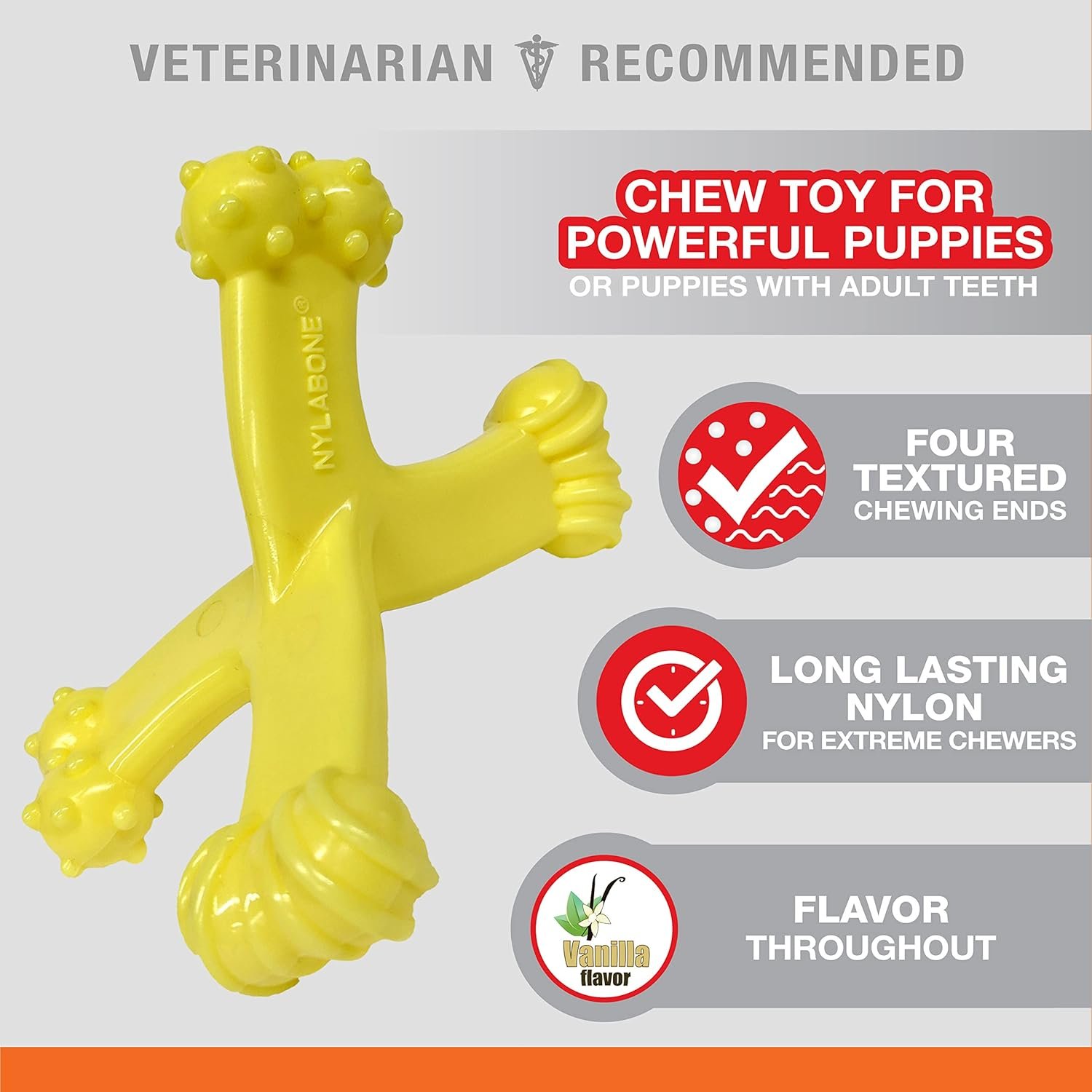 Nylabone Axis Bone Power Chew Toy for Dogs, Dog Toys for Aggressive Chewers, Vanilla Flavor, Small - Up to 25 Ibs, 1 Count - Image 3