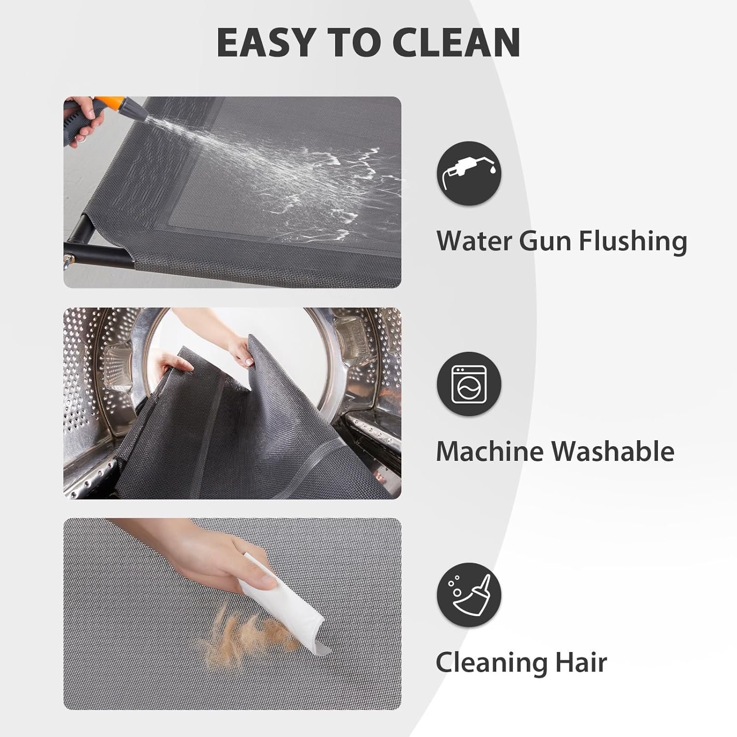 RRPETHOME Large Elevated Cooling Dog Bed, Raised Dog Cot Beds for Large Dogs, Elevated Outdoor Pet Bed, Chew Proof Portable Cooling Pet Cot with Skid-Resistant Feet and Breathable Mesh - Image 5