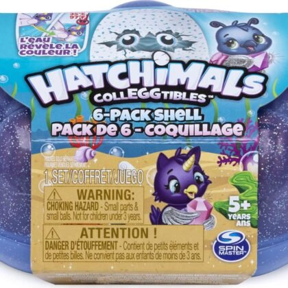 Hatchimals CollEGGtibles, Mermal Magic 6 Pack Shell Carrying Case with Season 5 CollEGGtibles, for Kids Aged 5 and Up (Color May Vary)
