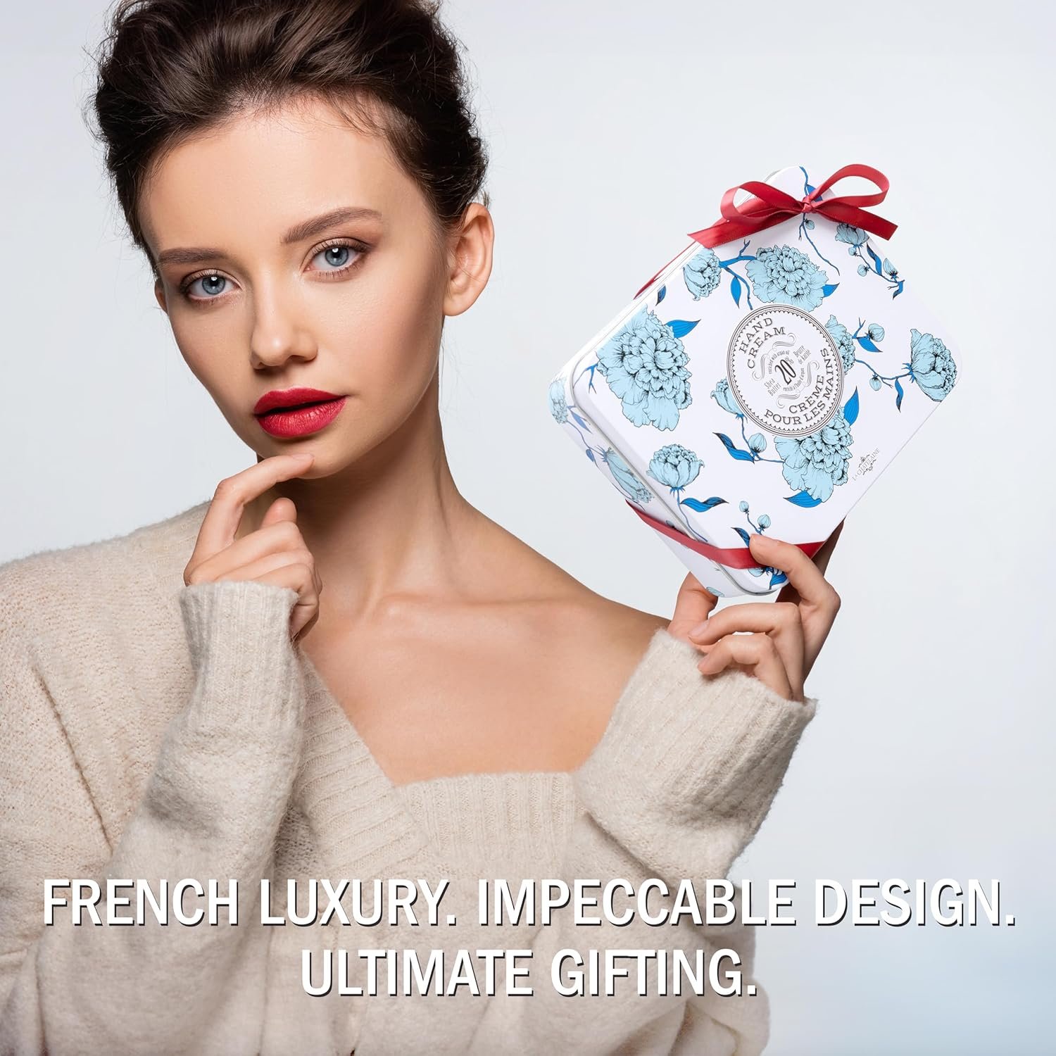 La Chatelaine Hand Cream Trio Tin Gift Set, Ready-To-Gift Tin, Nautral, Made in France with 20% Organic Shea Butter, Nourishing and Moisturizing (Amber Cashmere, Coconut Milk, Lychee Bilberry or Shea) - Image 3