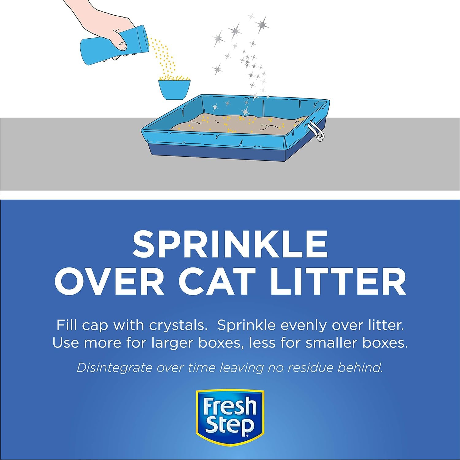 Fresh Step Cat Litter Crystals in Tropical Summer Breeze Scent - Cat Litter Box Deodorizer - Combats Odors and Neutralizes Smells to Keep Your Home Clean, Value Size, 70 Ounce - Image 6