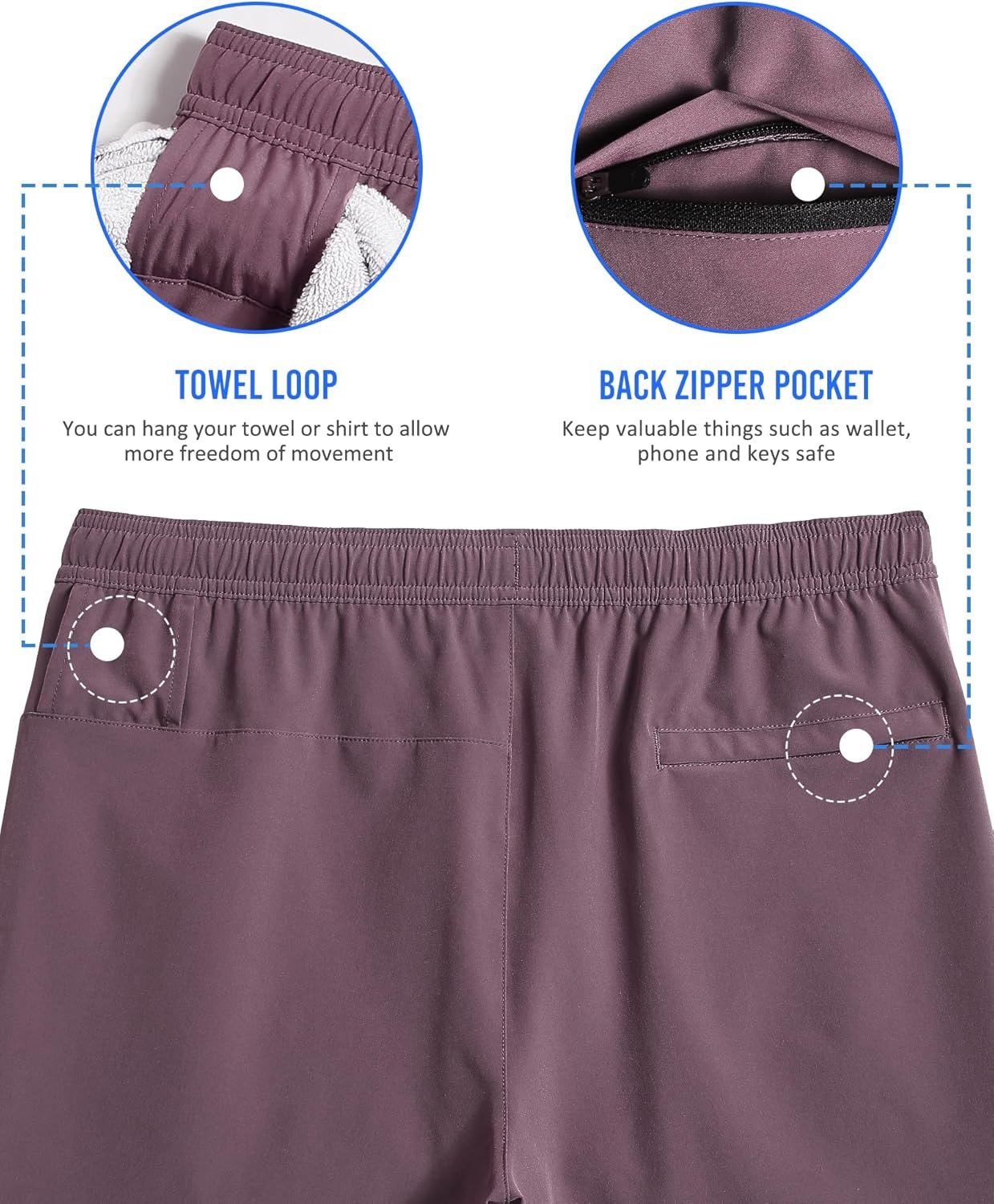 maamgic Mens 5" Gym Running Shorts for Men 2 in 1 Quick Dry Workout Athletic Shorts - Image 5