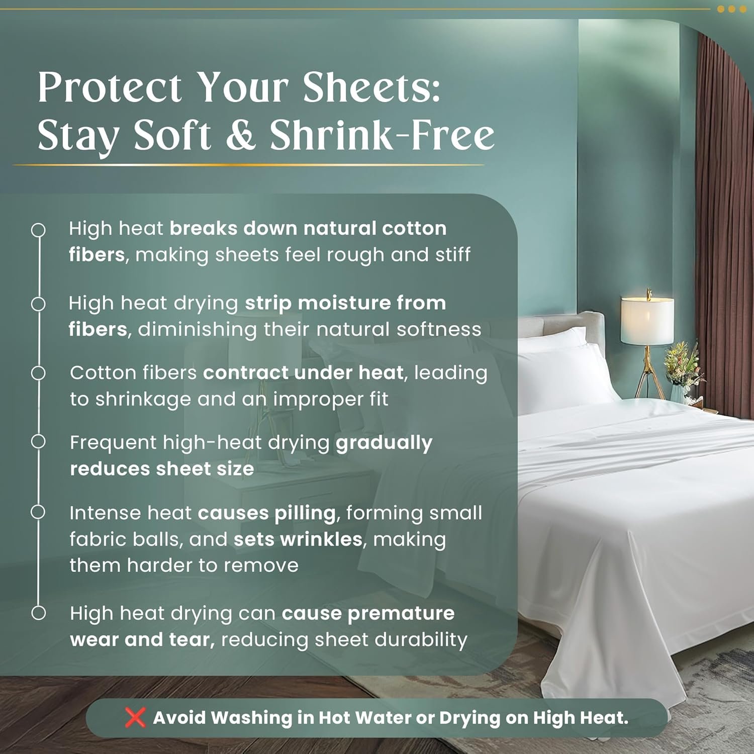 100% Egyptian Cotton Sheets Queen Size Bed Set, Deep Pocket Queen Sheet set, 800 Thread Count Cotton Bed Sheets, Naturally Cool Soft Breathable No Pill Elasticated Luxury White Bedding For All Seasons - Image 5