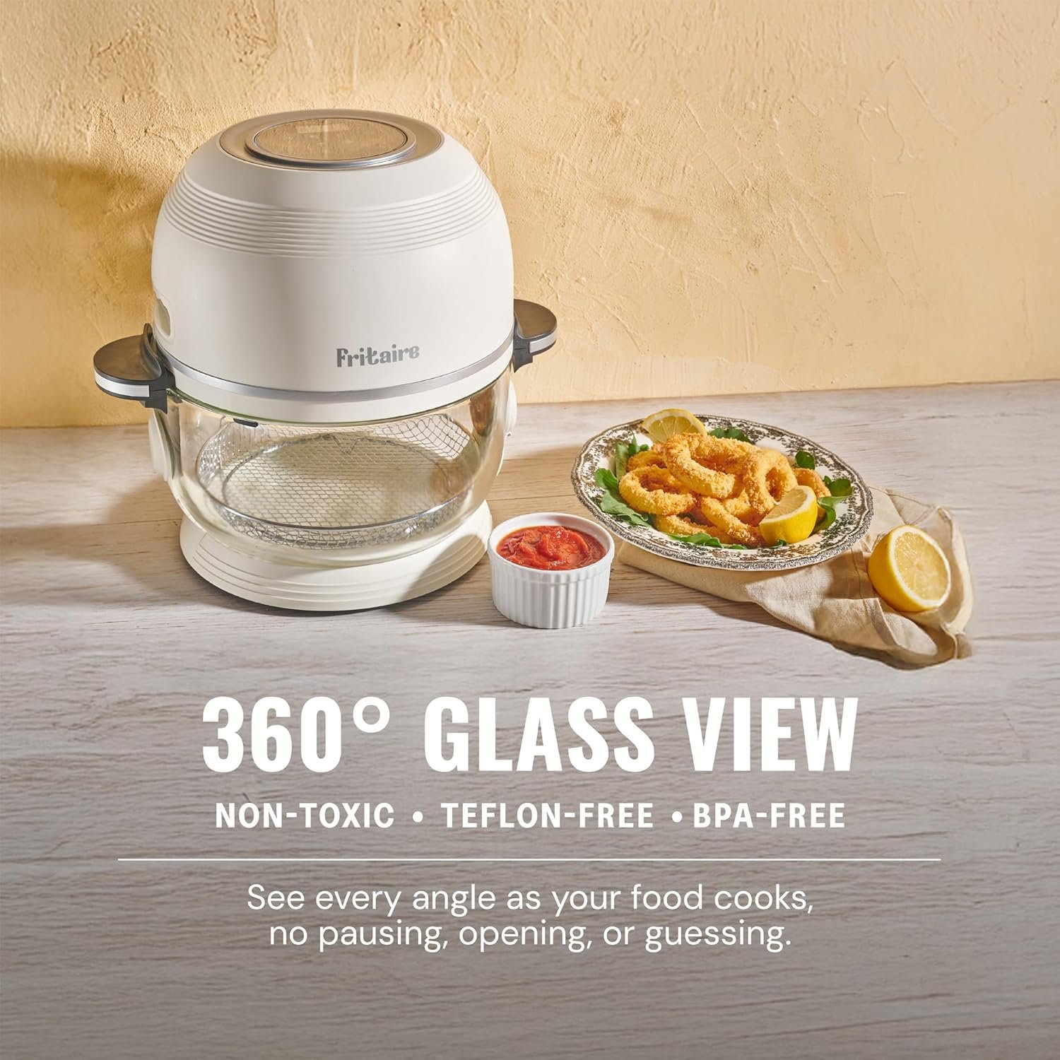 Non Toxic Air Fryer™ - Glass AirFryer 5 Quart w/ 360 Visibility, Self-Cleaning, 400F Vortex Air Fryer for Even Cooking, BPA-Free Teflon Free, 9-in-1 Functions, Rotisserie, Roast, Bake, Mauve Rose - Image 9