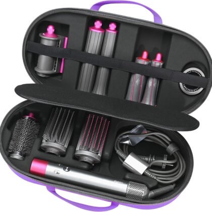 RLSOCO Hard Case for Dyson Airwrap Complete Long/Complete Styler HS08 HS05 HS01,NOT for Dyson Airwrap i.d. - Fits 4pcs Long Barrels or Short Barrels - Violet (Case Only,Hair Styler is not Included)