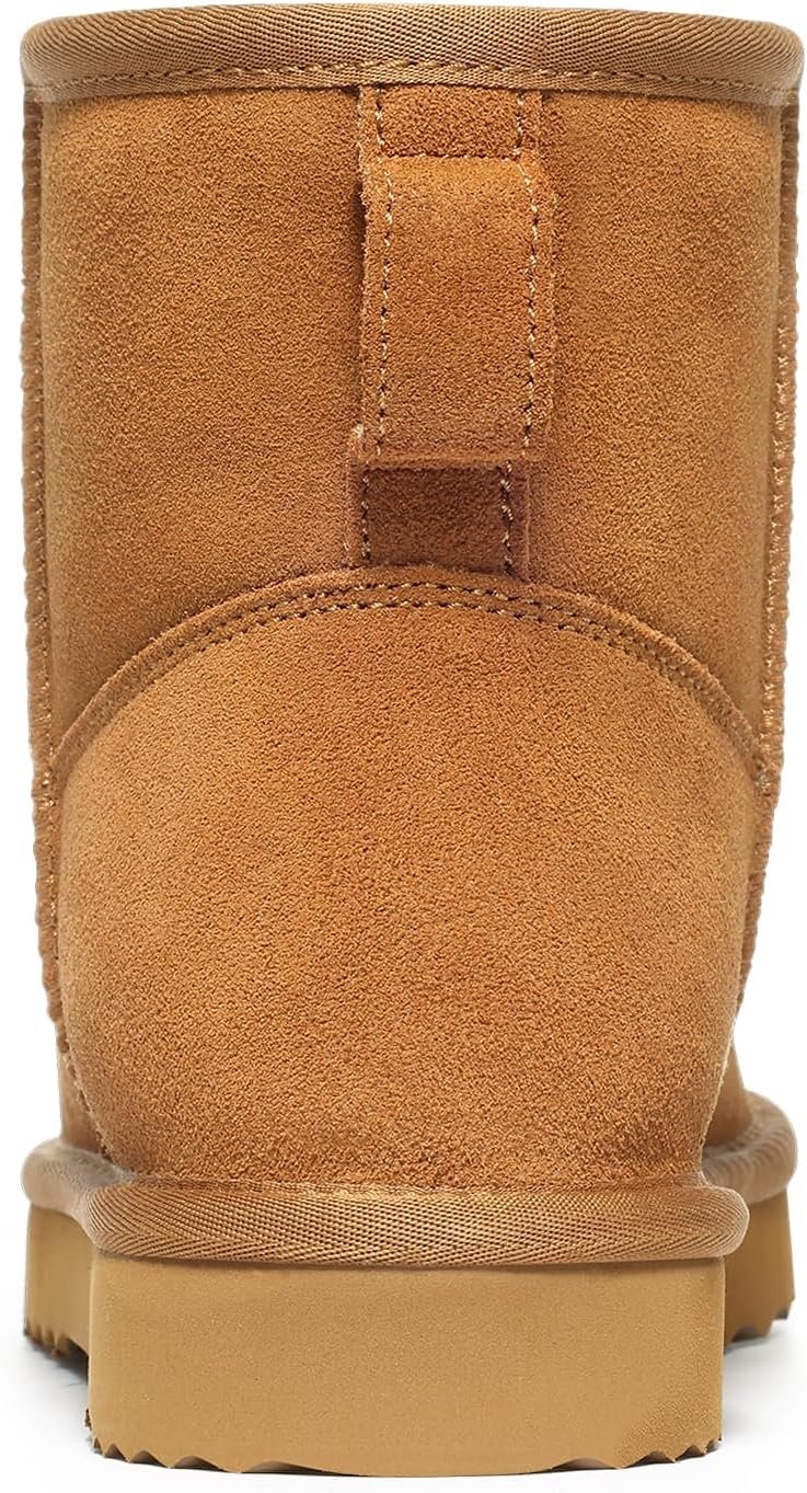 KIDMI Women's Classic Genuine Suede Mini Boots Fuzzy Snow Booties with Fur Lined - Image 5