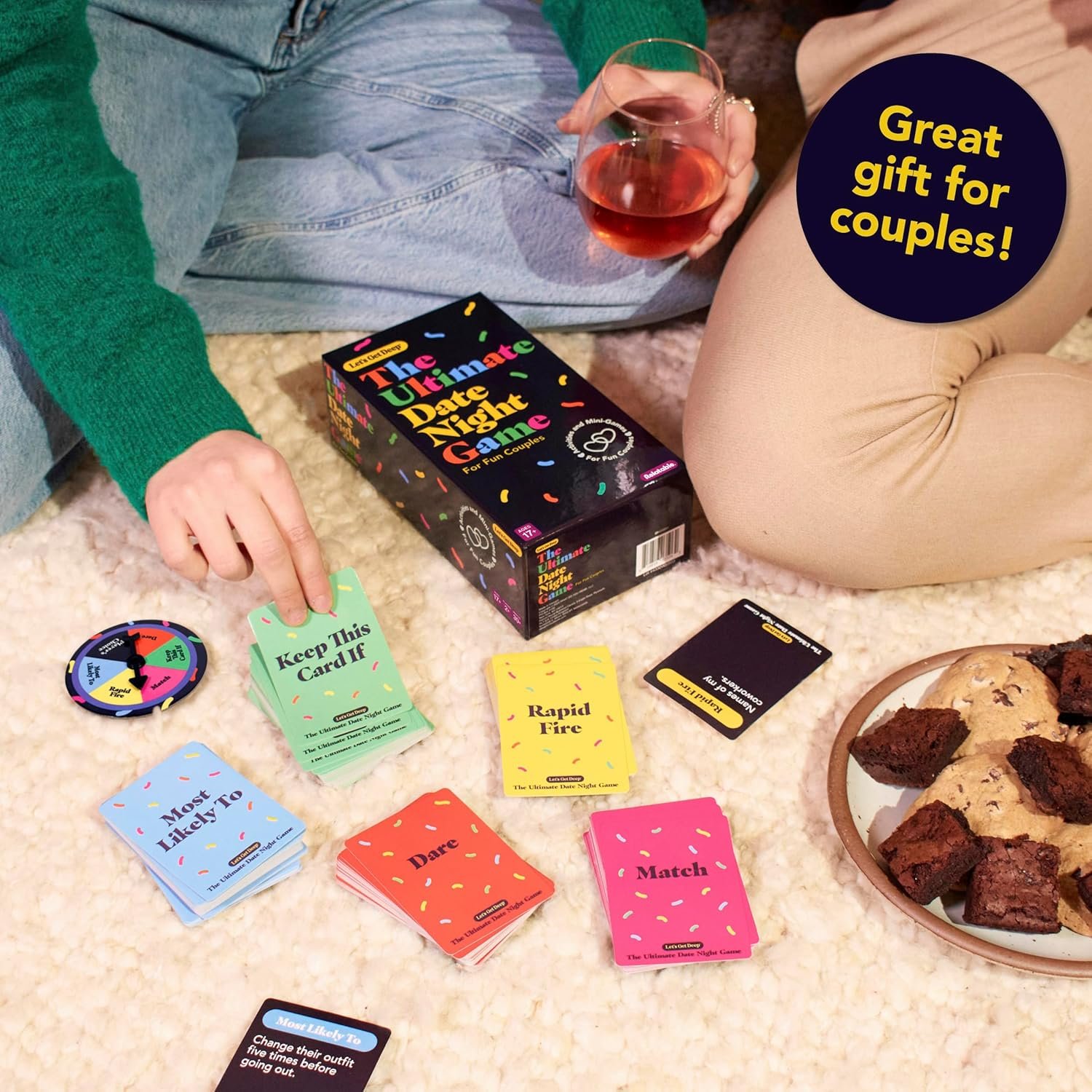 The Ultimate Date Night Game by Relatable, Great for Couples Games and Stay at Home Date Night Ideas, From The Makers of Let's Get Deep Relationship Card Game, Includes 200 Cards & Spinner - Image 7