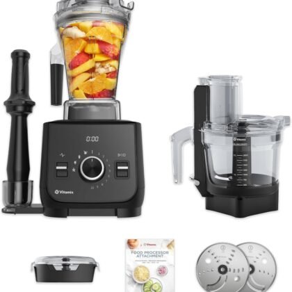 Vitamix Ascent X2 SmartPrep Kitchen System, Professional-Grade Blender, Stainless-Steel Blades, 12-Cup Food Processor Attachment, 48 Oz Blender Container, Black