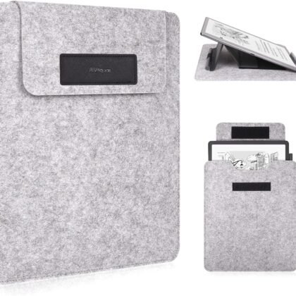 RSAquar Felt Briefcase for Kindle Scribe 11" (2025) – Lightweight Felt Sleeve with Stand, Soft Protective Carrying Case Compatible with 10.2 Inch Kindle Scribe (2022/2024 Release) - Black