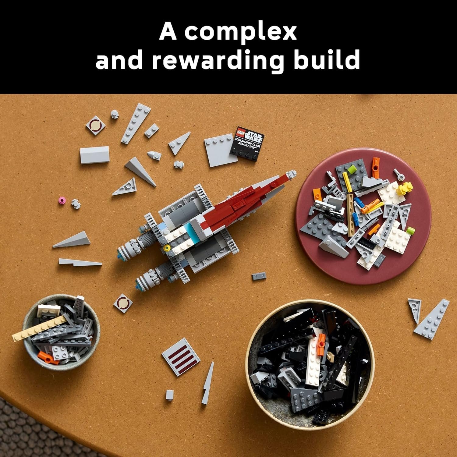 LEGO Star Wars Acclamator-Class Assault Ship Building Set for Adults - Star Wars Collectibles Set with Display Stand - Building Kit with 450 Pieces - 75404 - Image 3