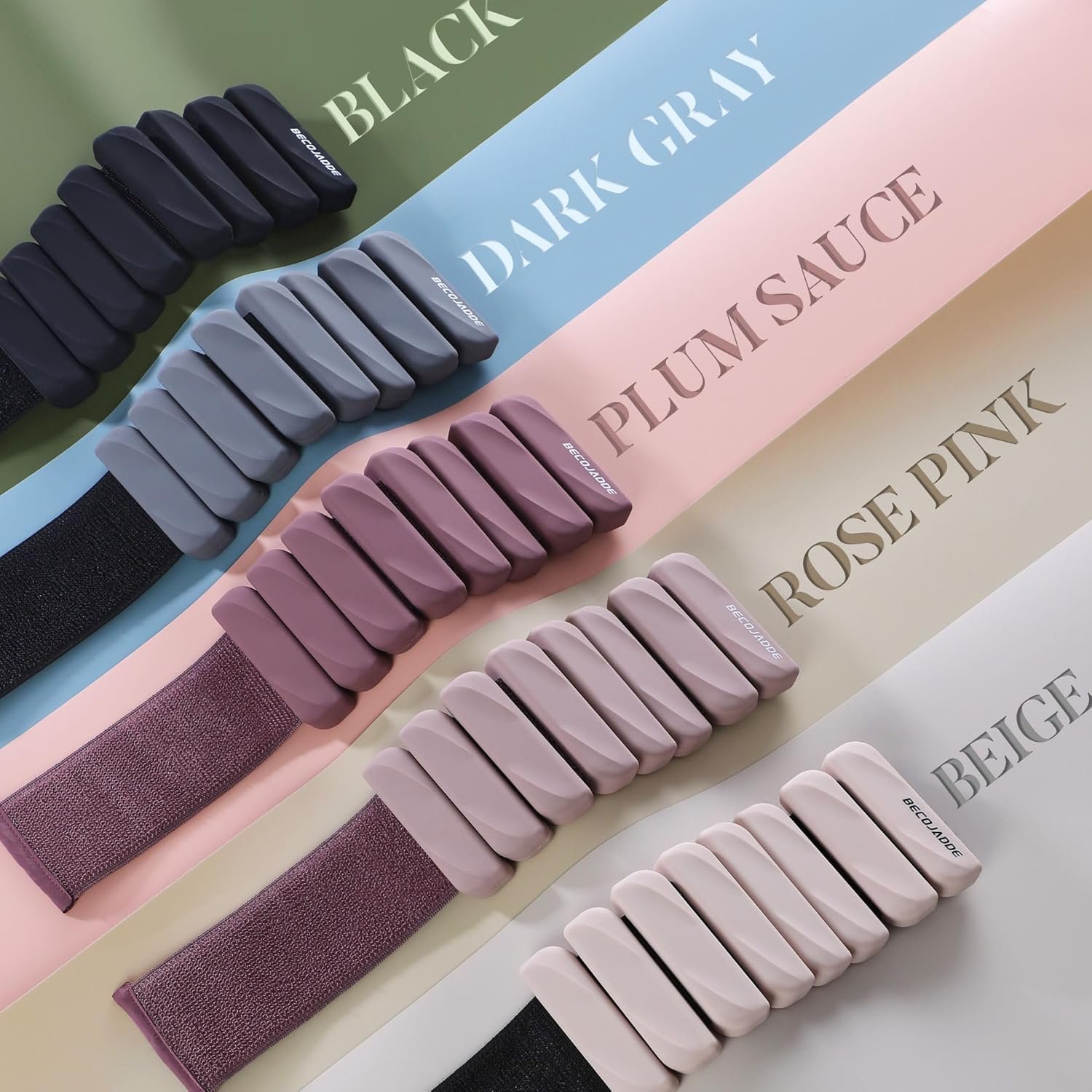 Ankle Weights Set of 2 (1 lb/2 lb Each) for Women Men Adjustable Wrist Bracelet for Home Gym Weighted Bangles Wristbands Leg Arm Weights for Walking Swimming Running Pilates Yoga Gym - Image 8