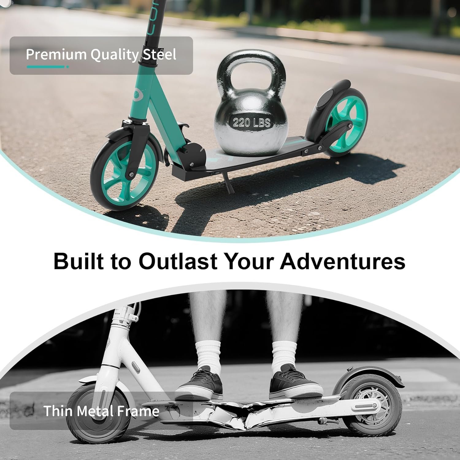 Kick Scooter for Kids 5-12, Teens, Foldable Lightweight Adult Scooter with 8 Inch Wheels, Max Load 240 LBS, Gift for Childs - Image 5