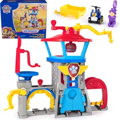 PAW Patrol: Air Rescue, Pup Squad Adventure Bay Airport Playset, with Chase Toy Car & PAW Patrol Vehicle Launcher, Kids Toys for Boys and Girls 3+